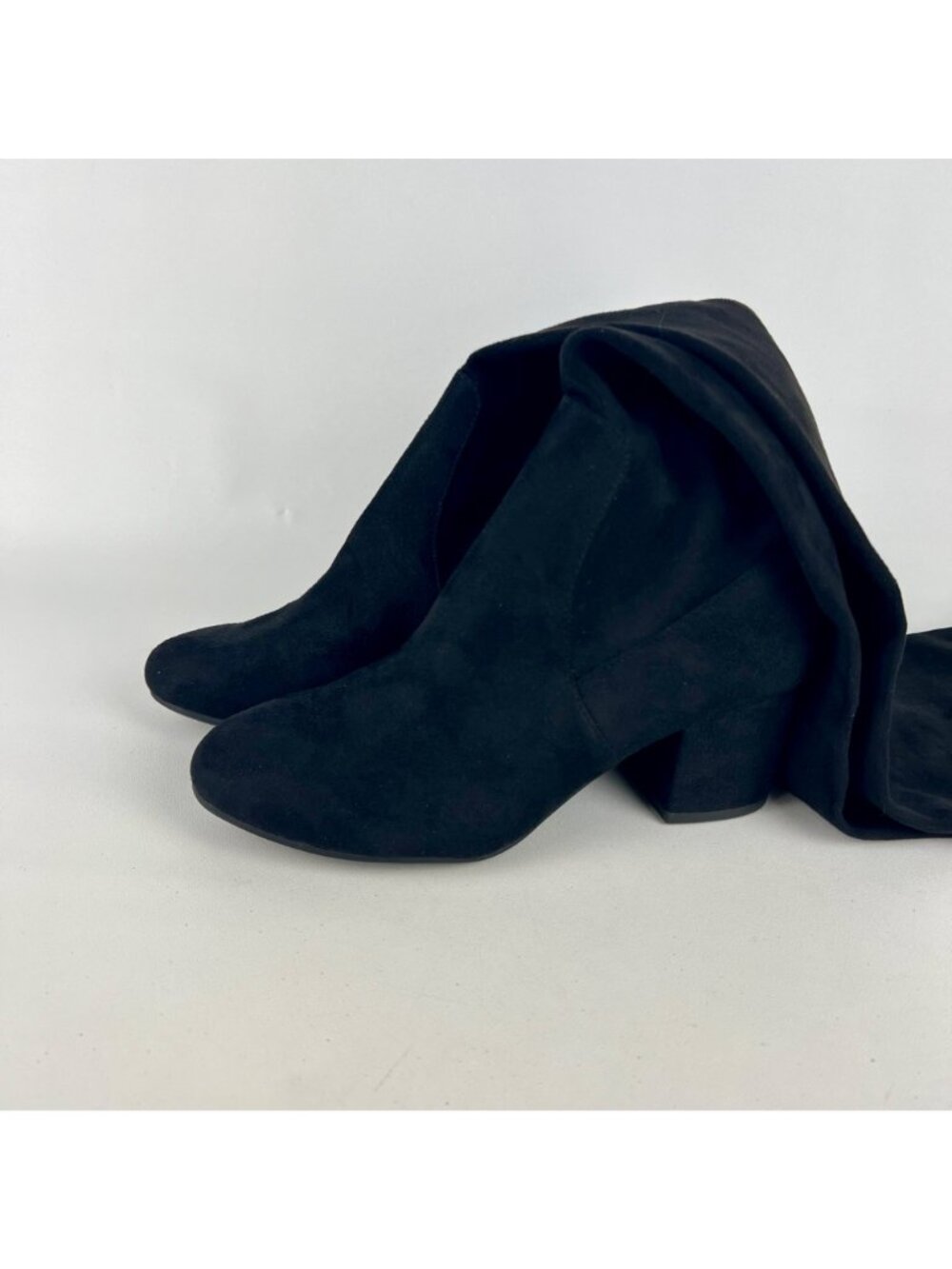Steve Madden Womens Isaac Black Faux Suede Over the Knee Boots Block Heel size 6 - Picture 5 of 13